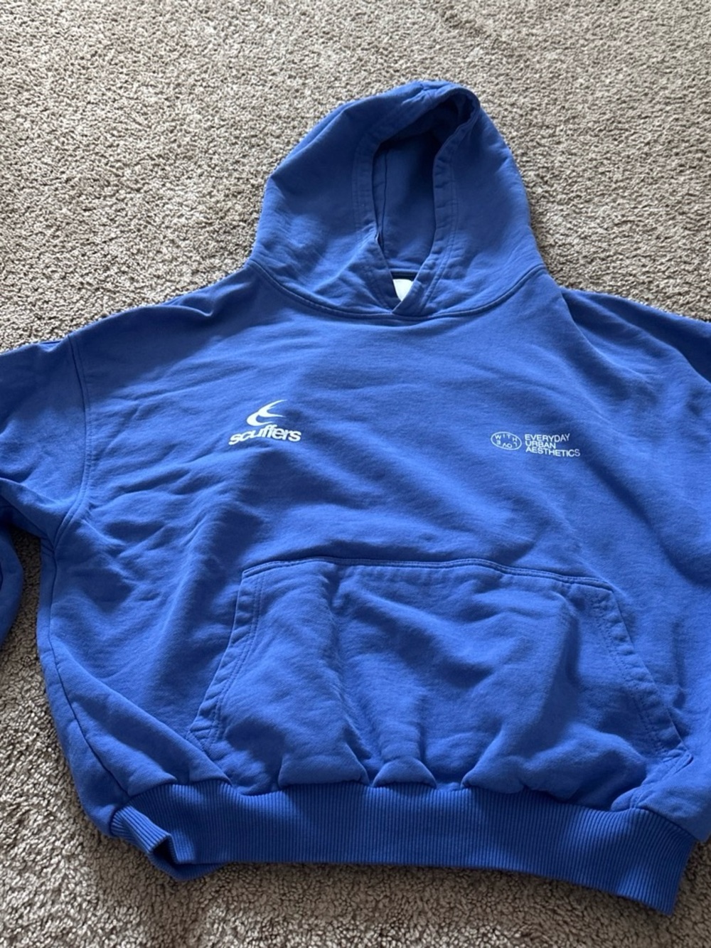 SCUFFERS blue  Everyday Aesthetics Hoodie with Logo ( new no tags)